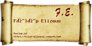 Fülöp Elizeus névjegykártya